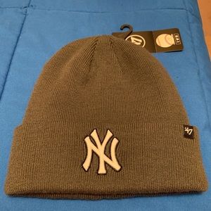Gray New York Yankees Beanie with Tags